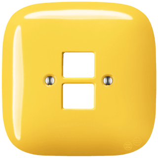 SQUARE PORCELAIN WALL SOCKET YELLOW PC/USB - DYKE & DEAN