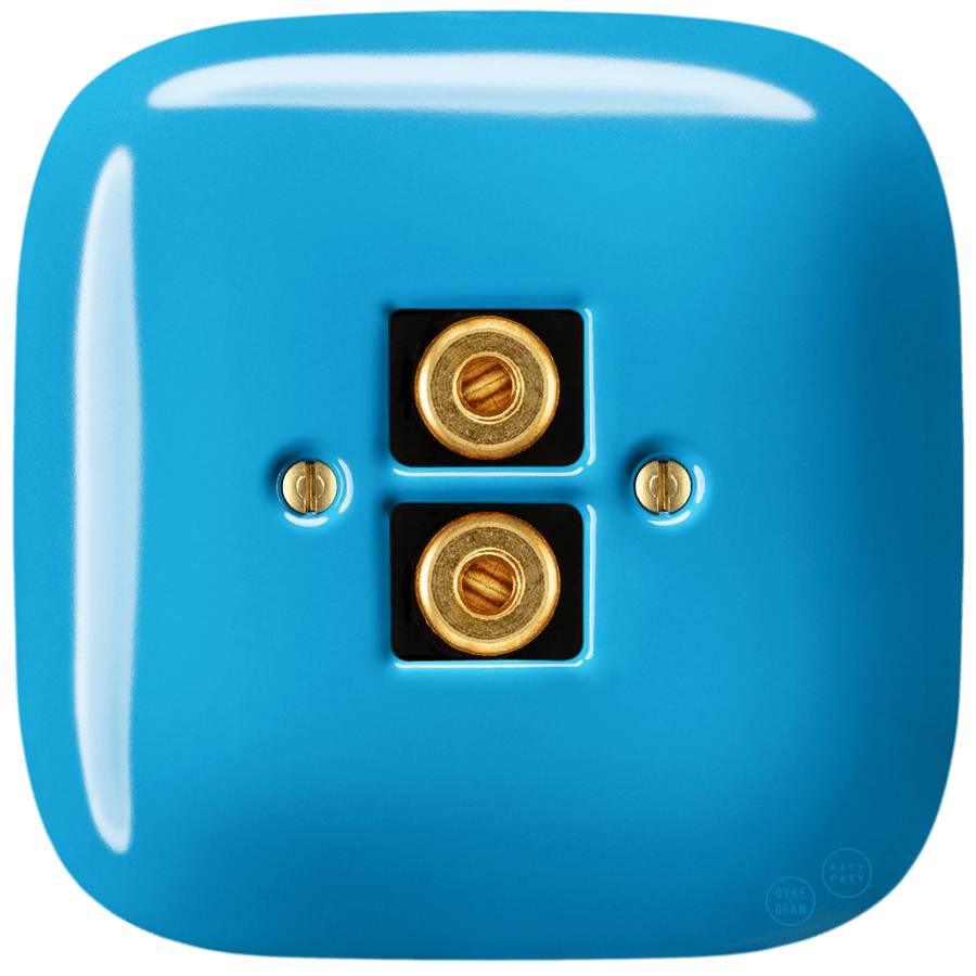 SQUARE PORCELAIN WALL SPEAKER SOCKET AZURE - DYKE & DEAN