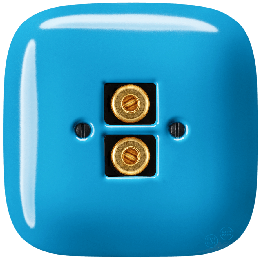 SQUARE PORCELAIN WALL SPEAKER SOCKET AZURE - DYKE & DEAN