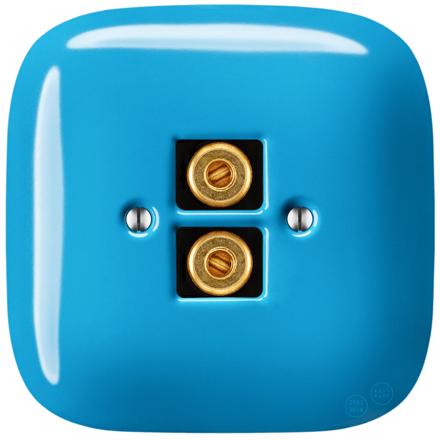 SQUARE PORCELAIN WALL SPEAKER SOCKET AZURE - DYKE & DEAN