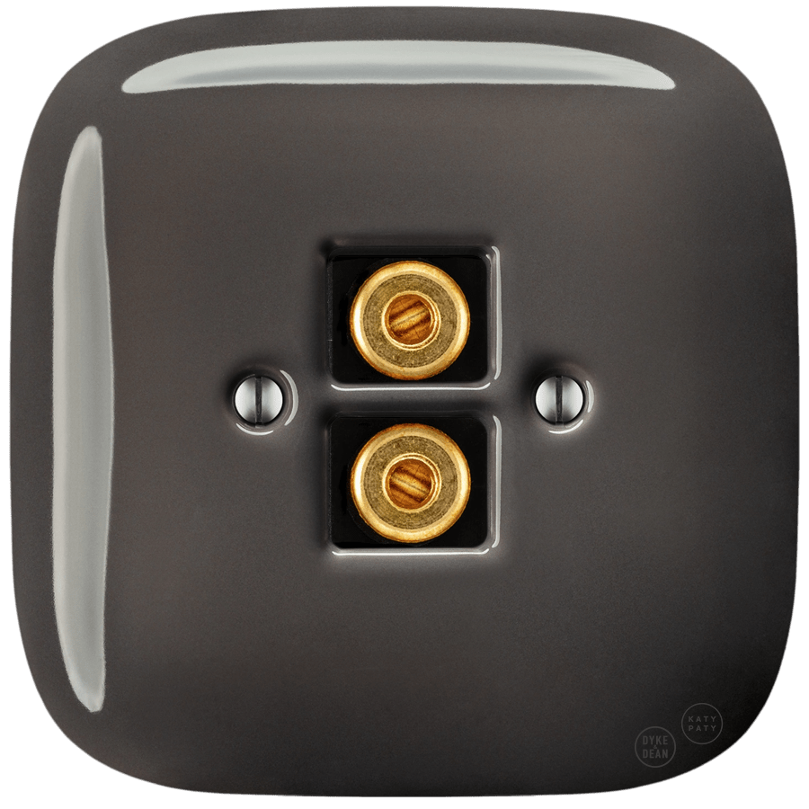 SQUARE PORCELAIN WALL SPEAKER SOCKET BROWN - DYKE & DEAN