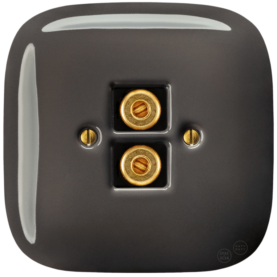 SQUARE PORCELAIN WALL SPEAKER SOCKET BROWN - DYKE & DEAN