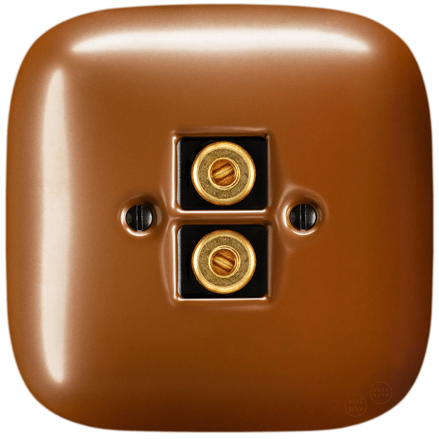 SQUARE PORCELAIN WALL SPEAKER SOCKET COPPER - DYKE & DEAN