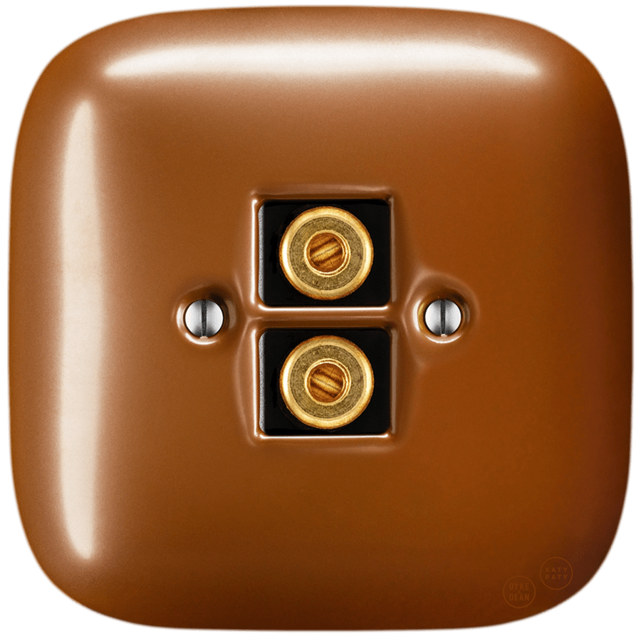 SQUARE PORCELAIN WALL SPEAKER SOCKET COPPER - DYKE & DEAN