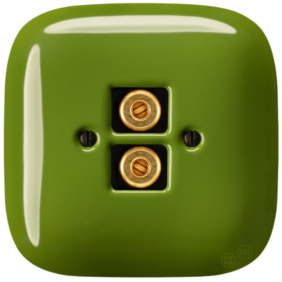 SQUARE PORCELAIN WALL SPEAKER SOCKET GREEN - DYKE & DEAN