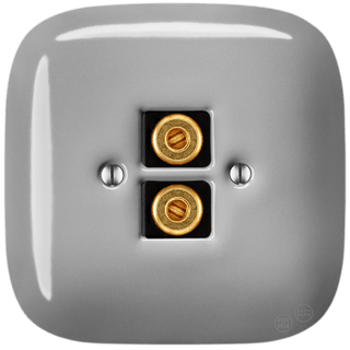 SQUARE PORCELAIN WALL SPEAKER SOCKET GREY - DYKE & DEAN