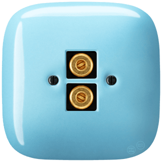 SQUARE PORCELAIN WALL SPEAKER SOCKET PASTEL BLUE - DYKE & DEAN