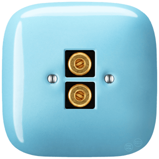 SQUARE PORCELAIN WALL SPEAKER SOCKET PASTEL BLUE - DYKE & DEAN