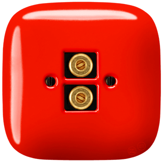 SQUARE PORCELAIN WALL SPEAKER SOCKET RED - DYKE & DEAN