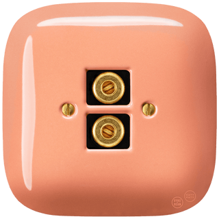 SQUARE PORCELAIN WALL SPEAKER SOCKET SALMON - DYKE & DEAN