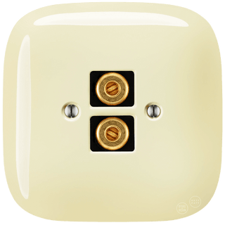 SQUARE PORCELAIN WALL SPEAKER SOCKET VANILLA - DYKE & DEAN