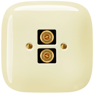 SQUARE PORCELAIN WALL SPEAKER SOCKET VANILLA - DYKE & DEAN