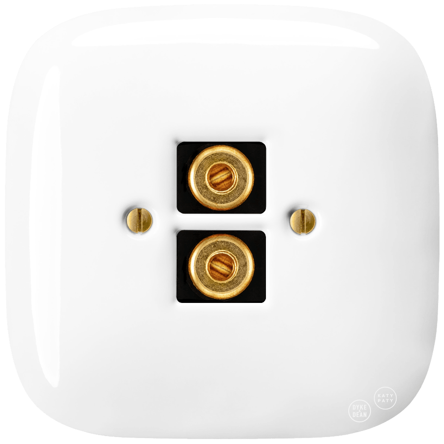 SQUARE PORCELAIN WALL SPEAKER SOCKET WHITE - DYKE & DEAN