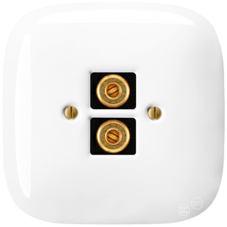 SQUARE PORCELAIN WALL SPEAKER SOCKET WHITE - DYKE & DEAN