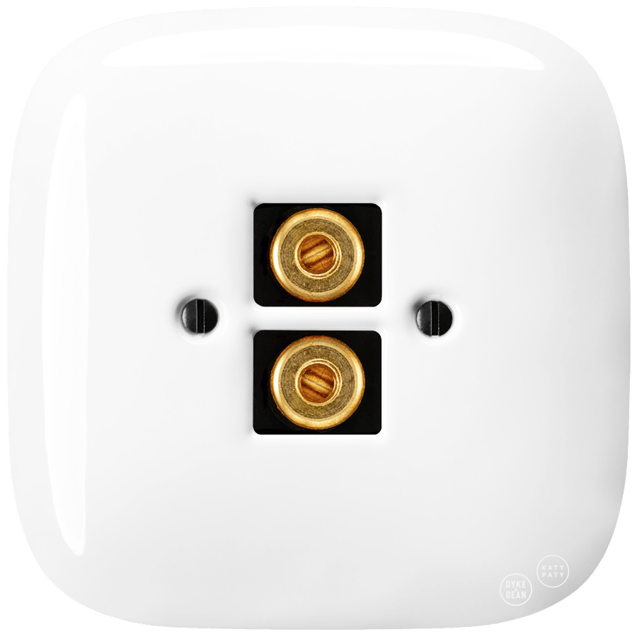 SQUARE PORCELAIN WALL SPEAKER SOCKET WHITE - DYKE & DEAN