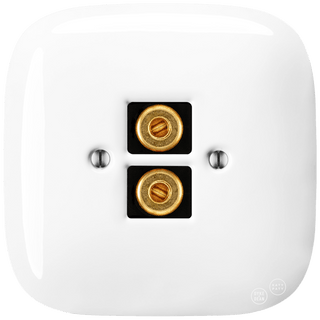 SQUARE PORCELAIN WALL SPEAKER SOCKET WHITE - DYKE & DEAN