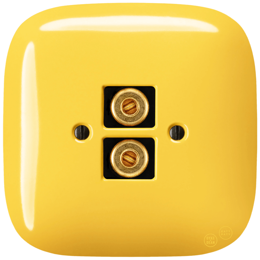 SQUARE PORCELAIN WALL SPEAKER SOCKET YELLOW - DYKE & DEAN