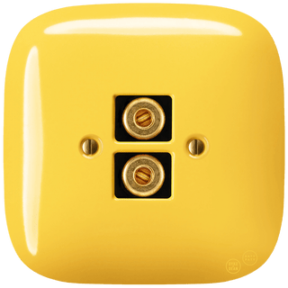 SQUARE PORCELAIN WALL SPEAKER SOCKET YELLOW - DYKE & DEAN