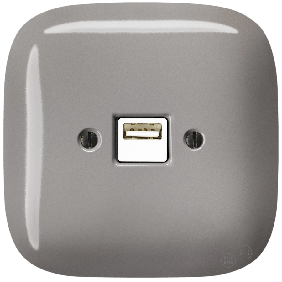 SQUARE PORCELAIN WALL USB CHARGER CAPPUCCINO - DYKE & DEAN