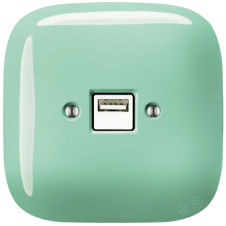 SQUARE PORCELAIN WALL USB CHARGER MINT - DYKE & DEAN