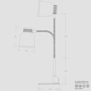 STAY HOT HEAT LAMP FOCUS TABLETOP DOUBLE - DYKE & DEAN