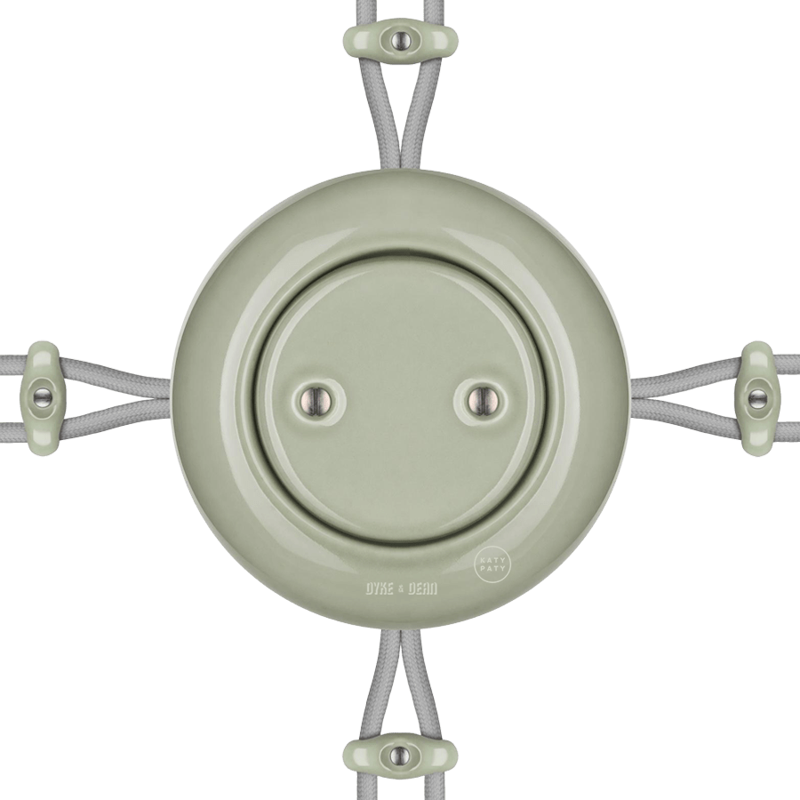 SURFACE PORCELAIN JUNCTION BOX GREY GREEN - DYKE & DEAN