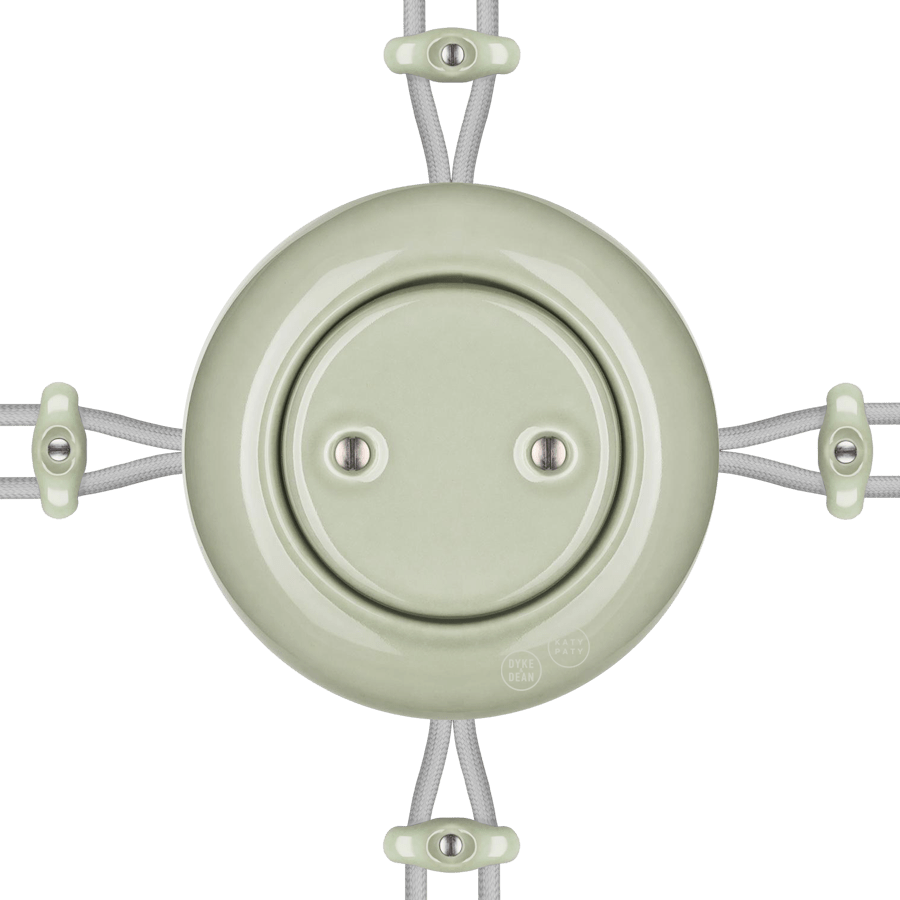 SURFACE PORCELAIN JUNCTION BOX GREY GREEN - DYKE & DEAN