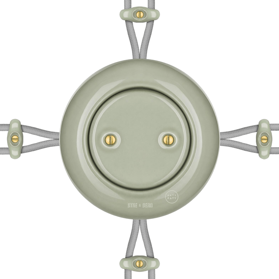 SURFACE PORCELAIN JUNCTION BOX GREY GREEN - DYKE & DEAN