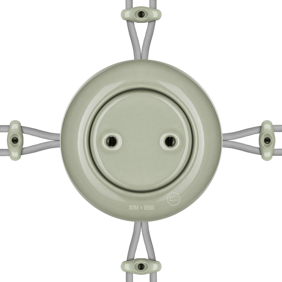 SURFACE PORCELAIN JUNCTION BOX GREY GREEN - DYKE & DEAN