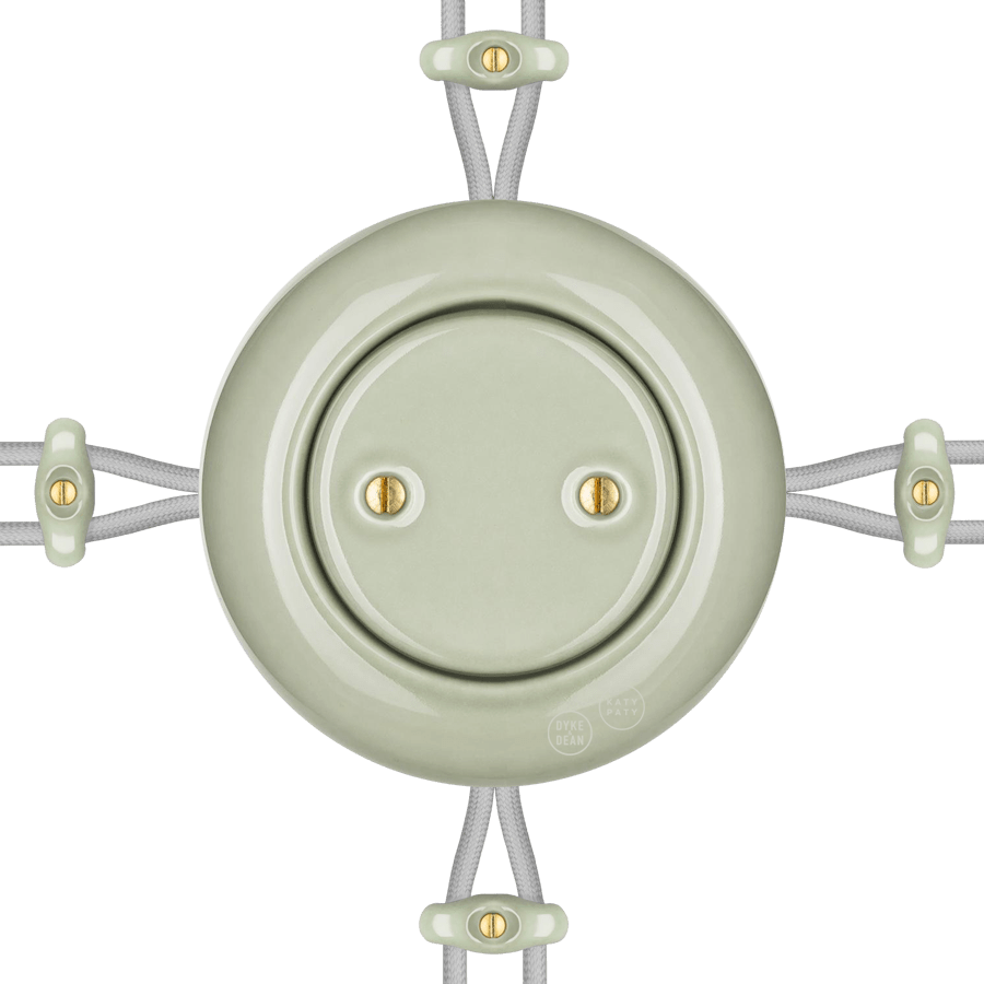 SURFACE PORCELAIN JUNCTION BOX GREY GREEN - DYKE & DEAN