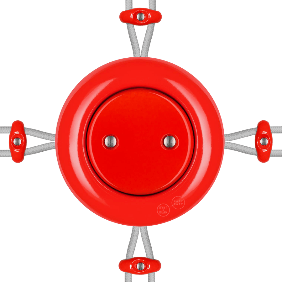 SURFACE PORCELAIN JUNCTION BOX RED - DYKE & DEAN