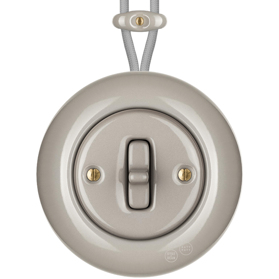 SURFACE PORCELAIN WALL LIGHT SWITCH CAPPUCCINO TOGGLE - DYKE & DEAN