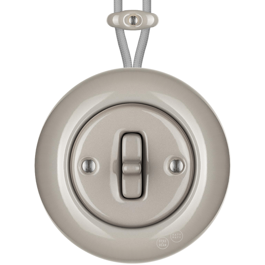 SURFACE PORCELAIN WALL LIGHT SWITCH CAPPUCCINO TOGGLE - DYKE & DEAN