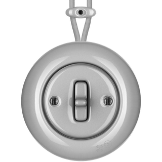 SURFACE PORCELAIN WALL LIGHT SWITCH GREY TOGGLE - DYKE & DEAN