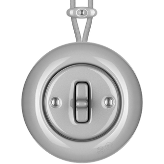 SURFACE PORCELAIN WALL LIGHT SWITCH GREY TOGGLE - DYKE & DEAN