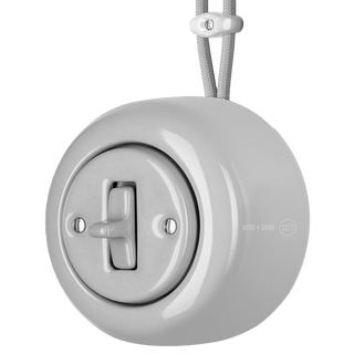 SURFACE PORCELAIN WALL LIGHT SWITCH GREY TOGGLE - DYKE & DEAN