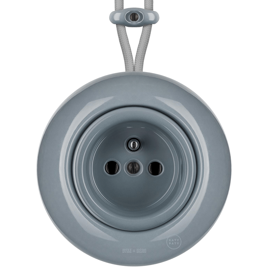 SURFACE PORCELAIN WALL SOCKET ASH GREY - DYKE & DEAN