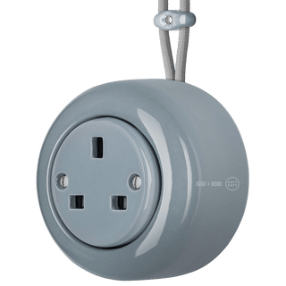 SURFACE PORCELAIN WALL SOCKET ASH GREY UK - DYKE & DEAN