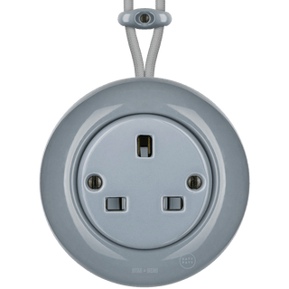 SURFACE PORCELAIN WALL SOCKET ASH GREY UK - DYKE & DEAN