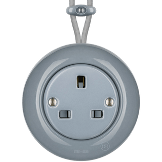 SURFACE PORCELAIN WALL SOCKET ASH GREY UK - DYKE & DEAN