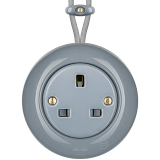 SURFACE PORCELAIN WALL SOCKET ASH GREY UK - DYKE & DEAN