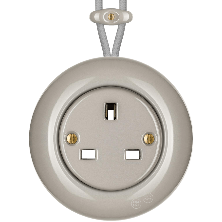 SURFACE PORCELAIN WALL SOCKET CAPPUCCINO UK - DYKE & DEAN