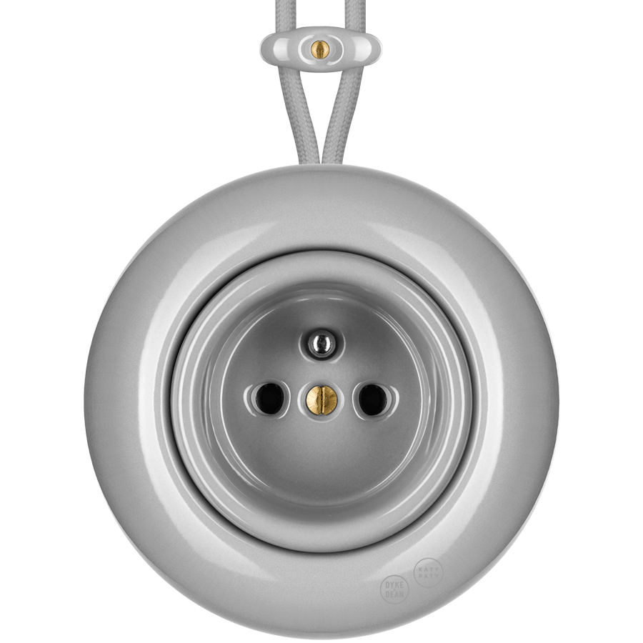 SURFACE PORCELAIN WALL SOCKET GREY - DYKE & DEAN