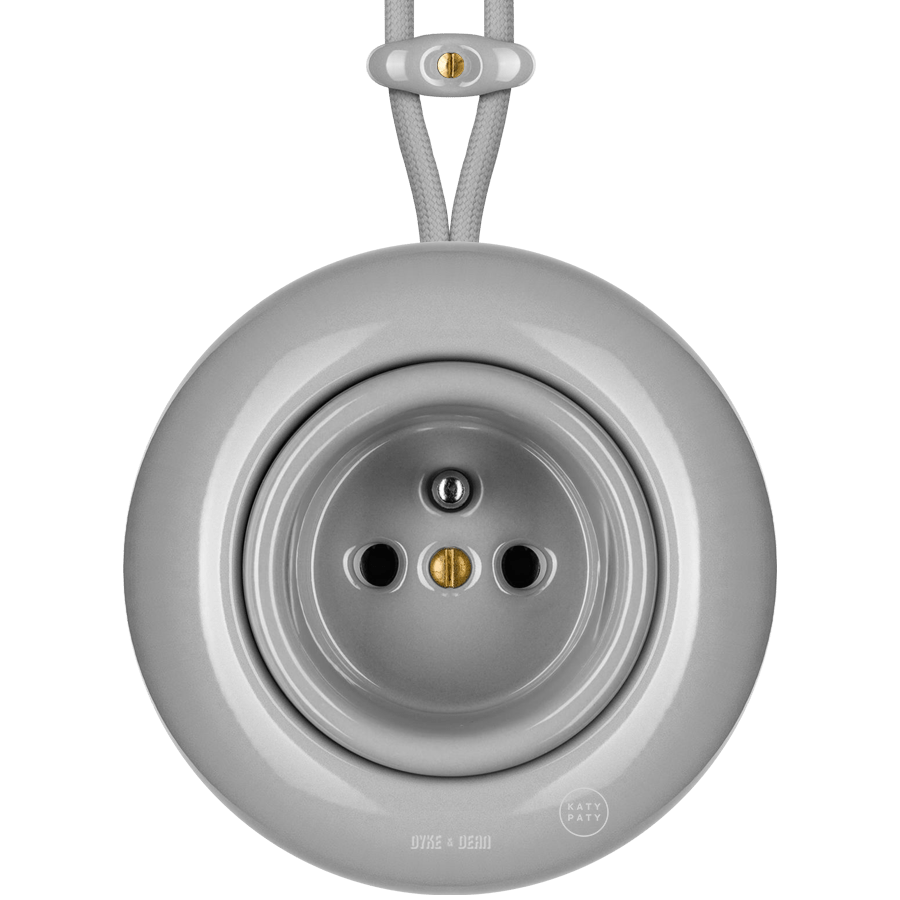 SURFACE PORCELAIN WALL SOCKET GREY - DYKE & DEAN