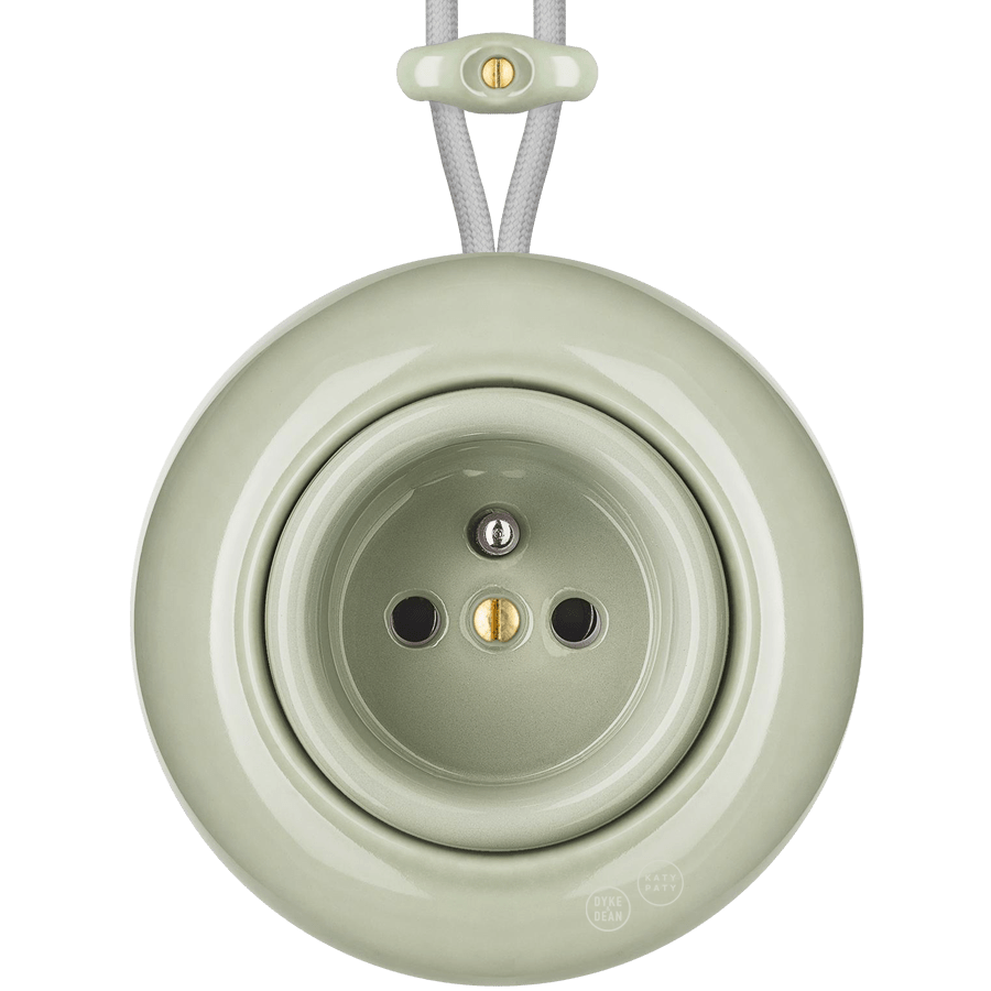 SURFACE PORCELAIN WALL SOCKET GREY GREEN - DYKE & DEAN