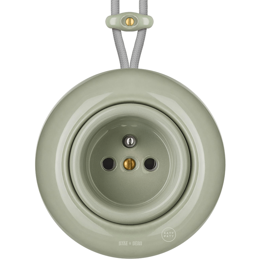 SURFACE PORCELAIN WALL SOCKET GREY GREEN - DYKE & DEAN