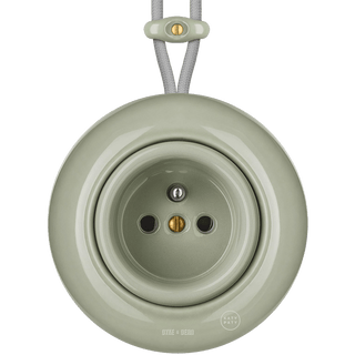 SURFACE PORCELAIN WALL SOCKET GREY GREEN - DYKE & DEAN