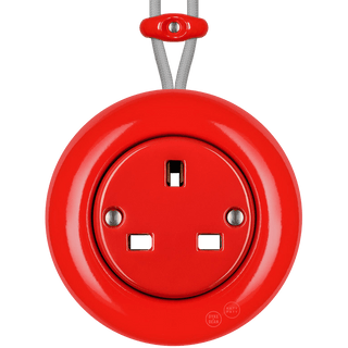 SURFACE PORCELAIN WALL SOCKET RED UK - DYKE & DEAN