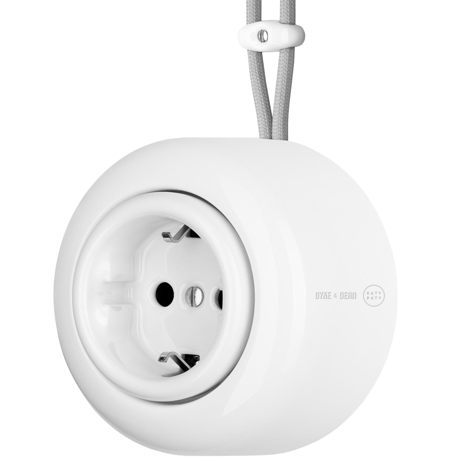 SURFACE PORCELAIN WALL SOCKET WHITE - DYKE & DEAN