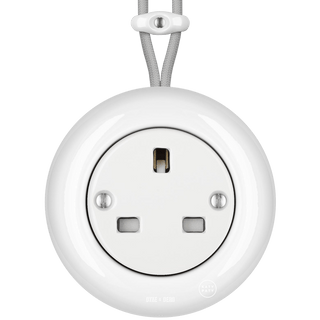 SURFACE PORCELAIN WALL SOCKET WHITE UK - DYKE & DEAN